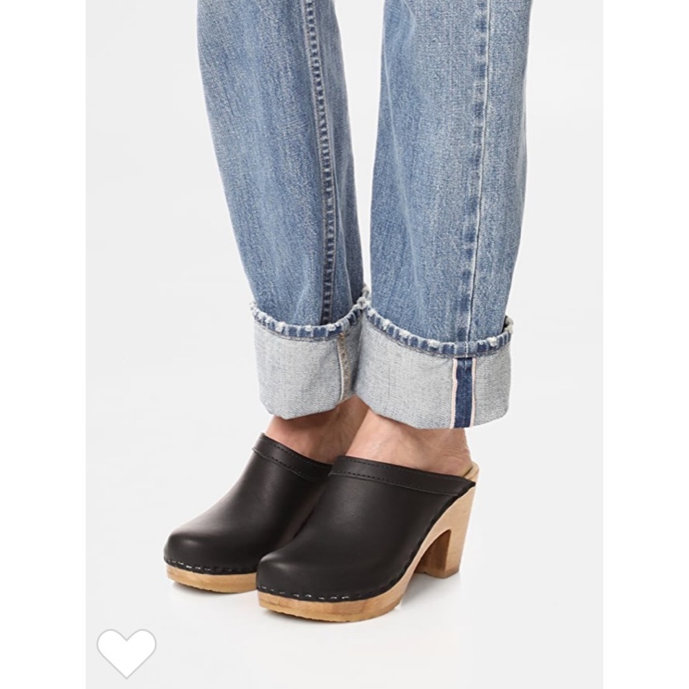Leather Clog Heels